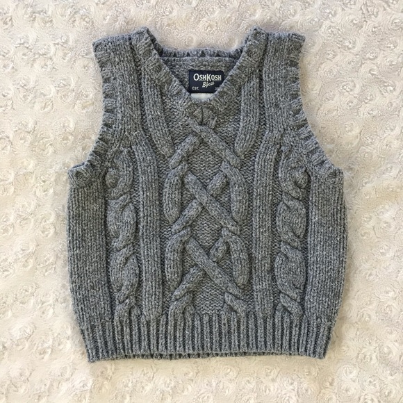 OshKosh B'gosh Other - OshKosh B’Gosh V Neck Sweater Vest Size 18 Months Cable Knit